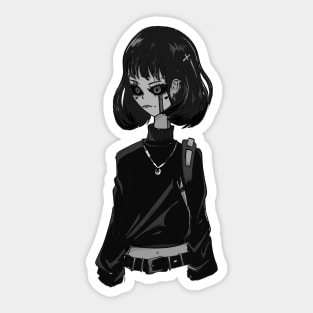 Portrait fashion girl Sticker